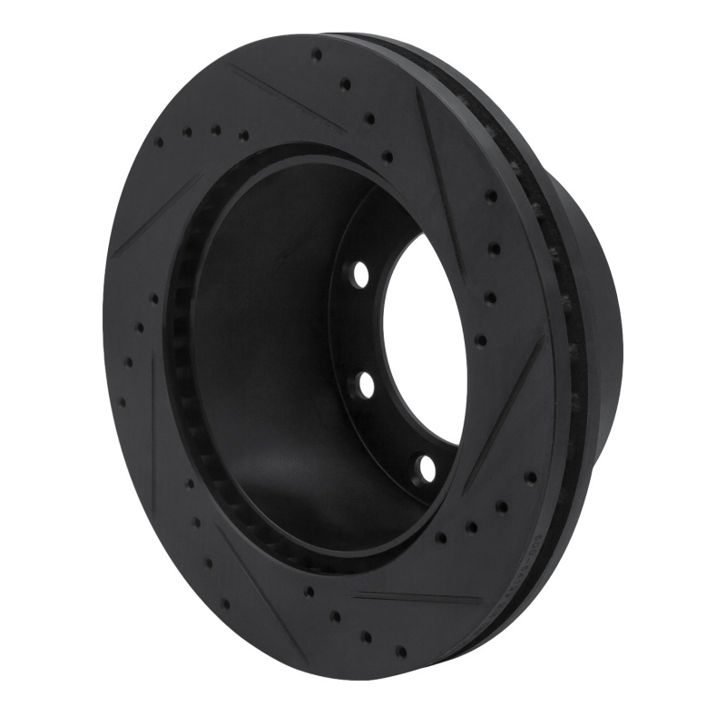 Ford F-250 Brake Rotor (1) - Rear Left - R1 Concepts - Drilled & Slotted - Black - `05-`12